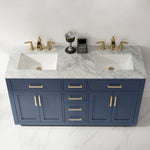Load image into Gallery viewer, Ivy 60&quot; Double Bathroom Vanity Set with Carrara White Marble Countertop
