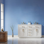 Load image into Gallery viewer, Ivy 60&quot; Double Bathroom Vanity Set with Carrara White Marble Countertop
