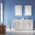 Load image into Gallery viewer, Ivy 60&quot; Double Bathroom Vanity Set with Carrara White Marble Countertop

