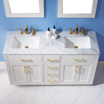 Load image into Gallery viewer, Ivy 60&quot; Double Bathroom Vanity Set with Carrara White Marble Countertop
