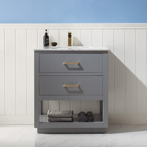Remi 30" Single Bathroom Vanity Set with Marble Countertop