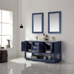 Load image into Gallery viewer, Remi 60&quot; Double Bathroom Vanity Set with Marble Countertop

