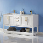 Load image into Gallery viewer, Remi 60&quot; Double Bathroom Vanity Set with Marble Countertop
