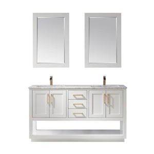 Remi 60" Double Bathroom Vanity Set with Marble Countertop
