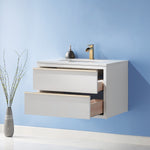 Load image into Gallery viewer, Morgan 30&quot; Single Bathroom Vanity Set in White and Composite Aosta White Stone Countertop
