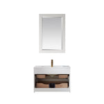Load image into Gallery viewer, Morgan 30&quot; Single Bathroom Vanity Set in White and Composite Aosta White Stone Countertop
