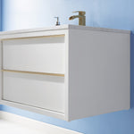 Load image into Gallery viewer, Morgan 30&quot; Single Bathroom Vanity Set in White and Composite Aosta White Stone Countertop
