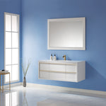 Load image into Gallery viewer, Morgan 48&quot; Single Bathroom Vanity Set in White and Composite Aosta White Stone Countertop

