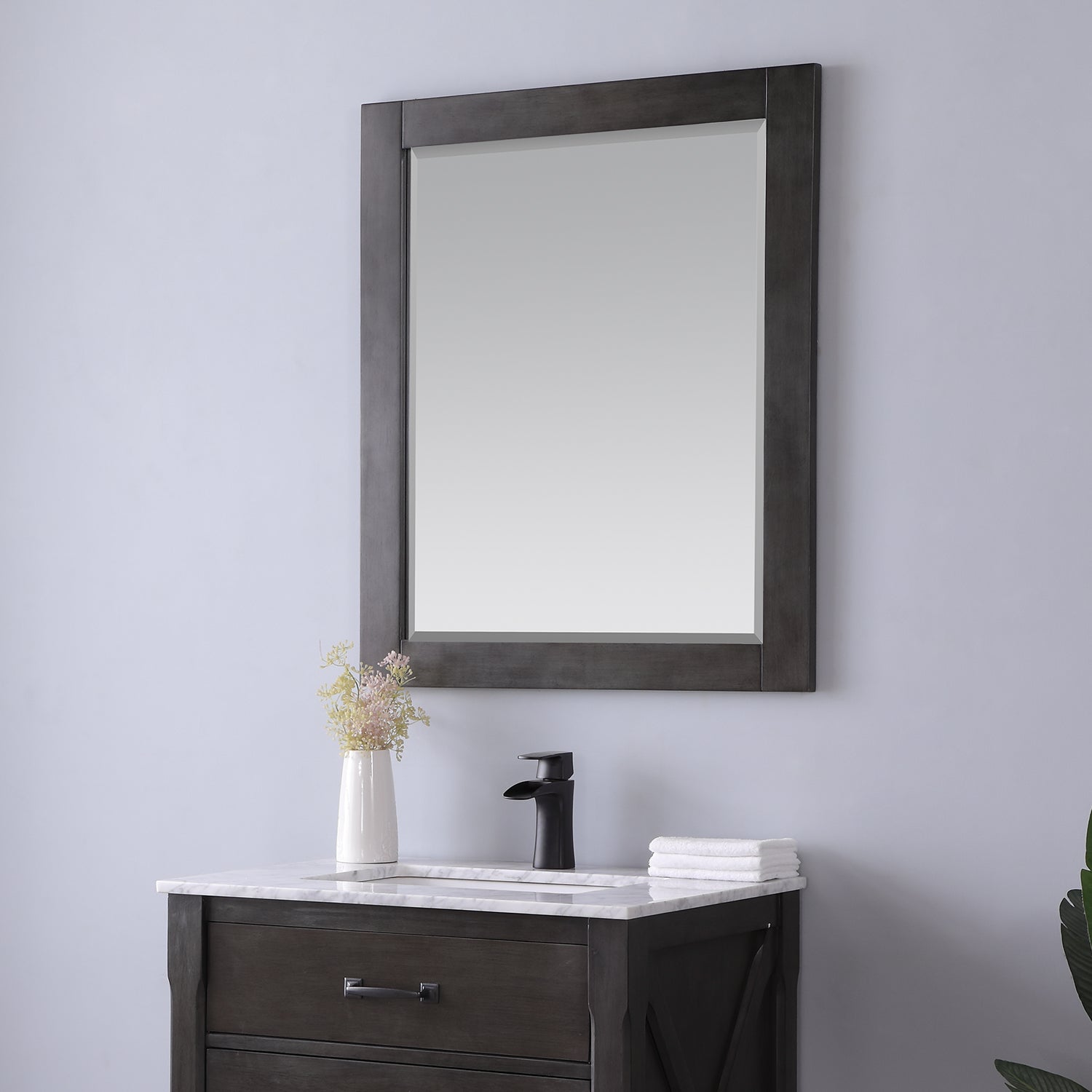 Maribella 28" Rectangular Bathroom Wood Framed Wall Mirror
