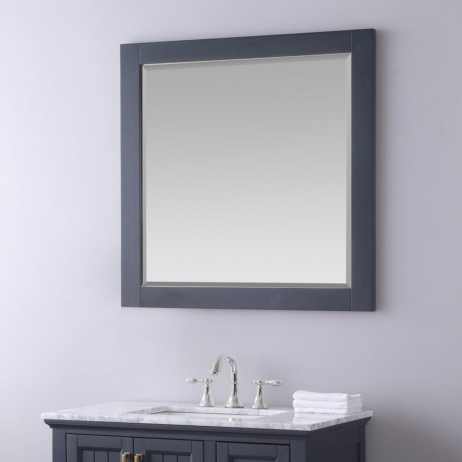 Maribella 34" Rectangular Bathroom Wood Framed Wall Mirror