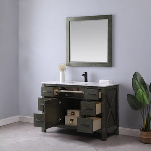 Maribella 48" Single Bathroom Vanity Set with Carrara White Marble Countertop