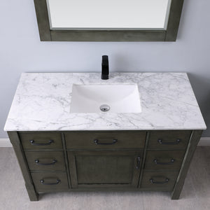 Maribella 48" Single Bathroom Vanity Set with Carrara White Marble Countertop