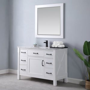 Maribella 48" Single Bathroom Vanity Set with Carrara White Marble Countertop