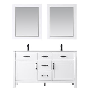 Maribella 60" Double Bathroom Vanity Set with Carrara White Marble Countertop