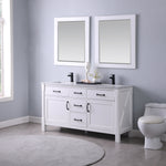 Load image into Gallery viewer, Maribella 60&quot; Double Bathroom Vanity Set with Carrara White Marble Countertop

