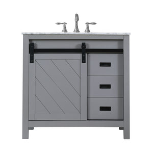 Kinsley 36" Single Bathroom Vanity Set with Carrara White Marble Countertop