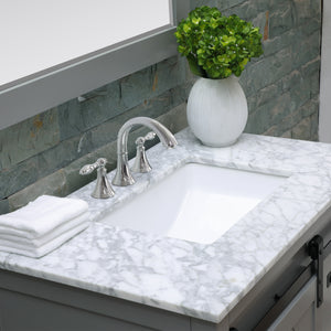 Kinsley 36" Single Bathroom Vanity Set with Carrara White Marble Countertop
