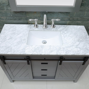 Kinsley 48" Single Bathroom Vanity Set with Carrara White Marble Countertop