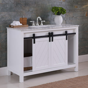 Kinsley 48" Single Bathroom Vanity Set with Carrara White Marble Countertop