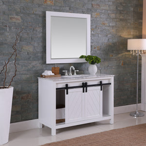 Kinsley 48" Single Bathroom Vanity Set with Carrara White Marble Countertop