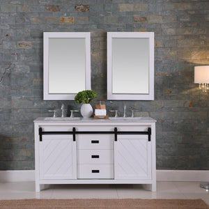 Kinsley 60" Double Bathroom Vanity Set with Carrara White Marble Countertop