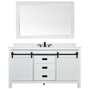 Kinsley 60" Single Bathroom Vanity Set with Aosta White Marble Countertop