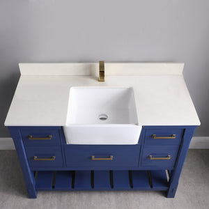 Georgia 48" Single Bathroom Vanity with White Farmhouse Basin