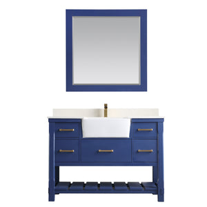 Georgia 48" Single Bathroom Vanity with White Farmhouse Basin