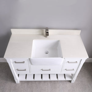 Georgia 48" Single Bathroom Vanity with White Farmhouse Basin
