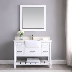 Georgia 48" Single Bathroom Vanity with White Farmhouse Basin