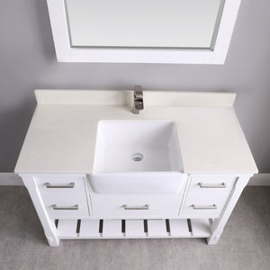Georgia 48" Single Bathroom Vanity with White Farmhouse Basin