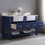 Load image into Gallery viewer, Georgia 60&quot; Double Bathroom Vanity Set with White Farmhouse Basins
