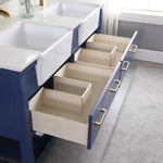 Load image into Gallery viewer, Georgia 60&quot; Double Bathroom Vanity Set with White Farmhouse Basins
