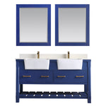 Load image into Gallery viewer, Georgia 60&quot; Double Bathroom Vanity Set with White Farmhouse Basins
