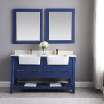 Load image into Gallery viewer, Georgia 60&quot; Double Bathroom Vanity Set with White Farmhouse Basins
