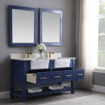Load image into Gallery viewer, Georgia 60&quot; Double Bathroom Vanity Set with White Farmhouse Basins
