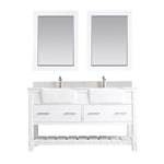 Load image into Gallery viewer, Georgia 60&quot; Double Bathroom Vanity Set with White Farmhouse Basins
