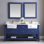 Load image into Gallery viewer, Georgia 72&quot; Double Bathroom Vanity Set with White Farmhouse Basins

