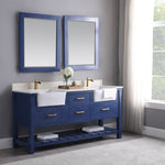 Load image into Gallery viewer, Georgia 72&quot; Double Bathroom Vanity Set with White Farmhouse Basins
