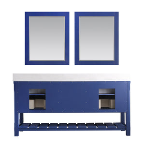 Georgia 72" Double Bathroom Vanity Set with White Farmhouse Basins