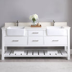 Load image into Gallery viewer, Georgia 72&quot; Double Bathroom Vanity Set with White Farmhouse Basins
