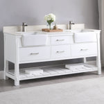 Load image into Gallery viewer, Georgia 72&quot; Double Bathroom Vanity Set with White Farmhouse Basins
