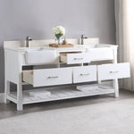 Load image into Gallery viewer, Georgia 72&quot; Double Bathroom Vanity Set with White Farmhouse Basins
