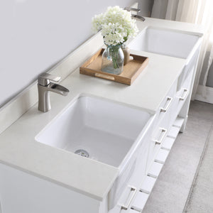 Georgia 72" Double Bathroom Vanity Set with White Farmhouse Basins