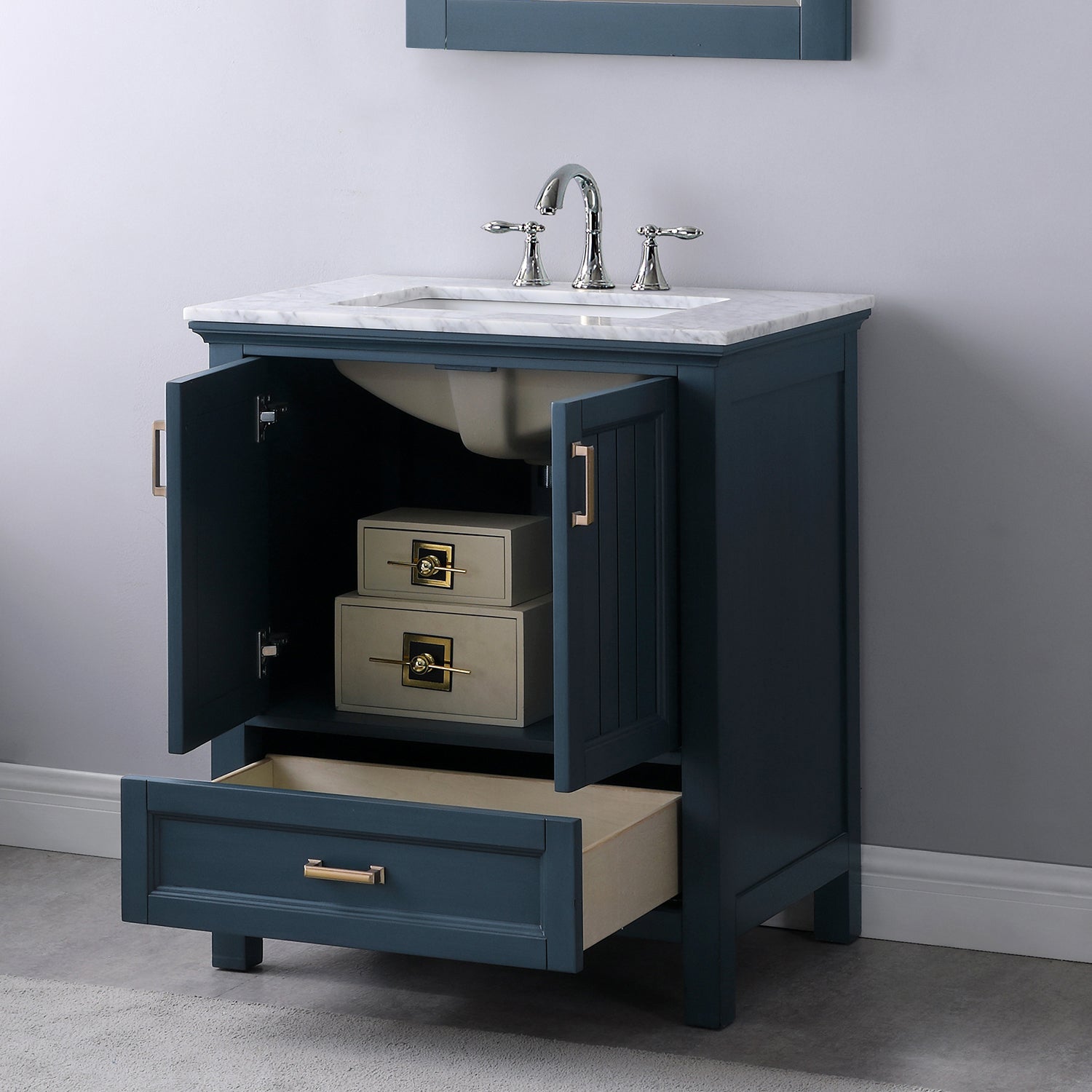 Isla 36 Single Bathroom Vanity Set with Carrara White Marble Countert –  Altair Design USA