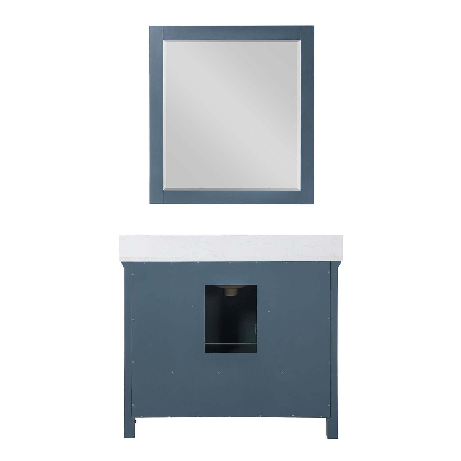 Isla 42" Single Bathroom Vanity Set with Composite Aosta White Stone Countertop