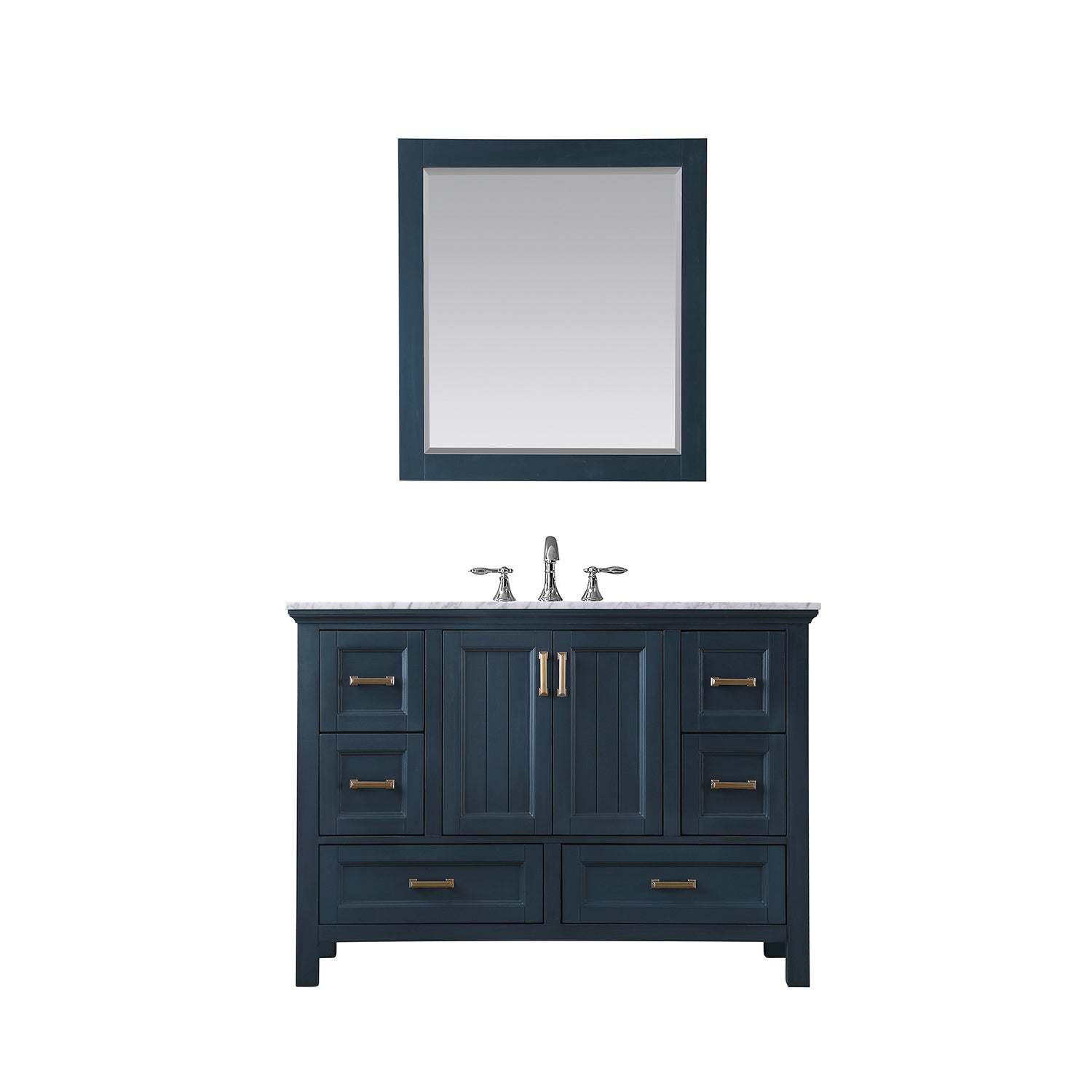 Isla 48" Single Bathroom Vanity Set with Carrara White Marble Countertop