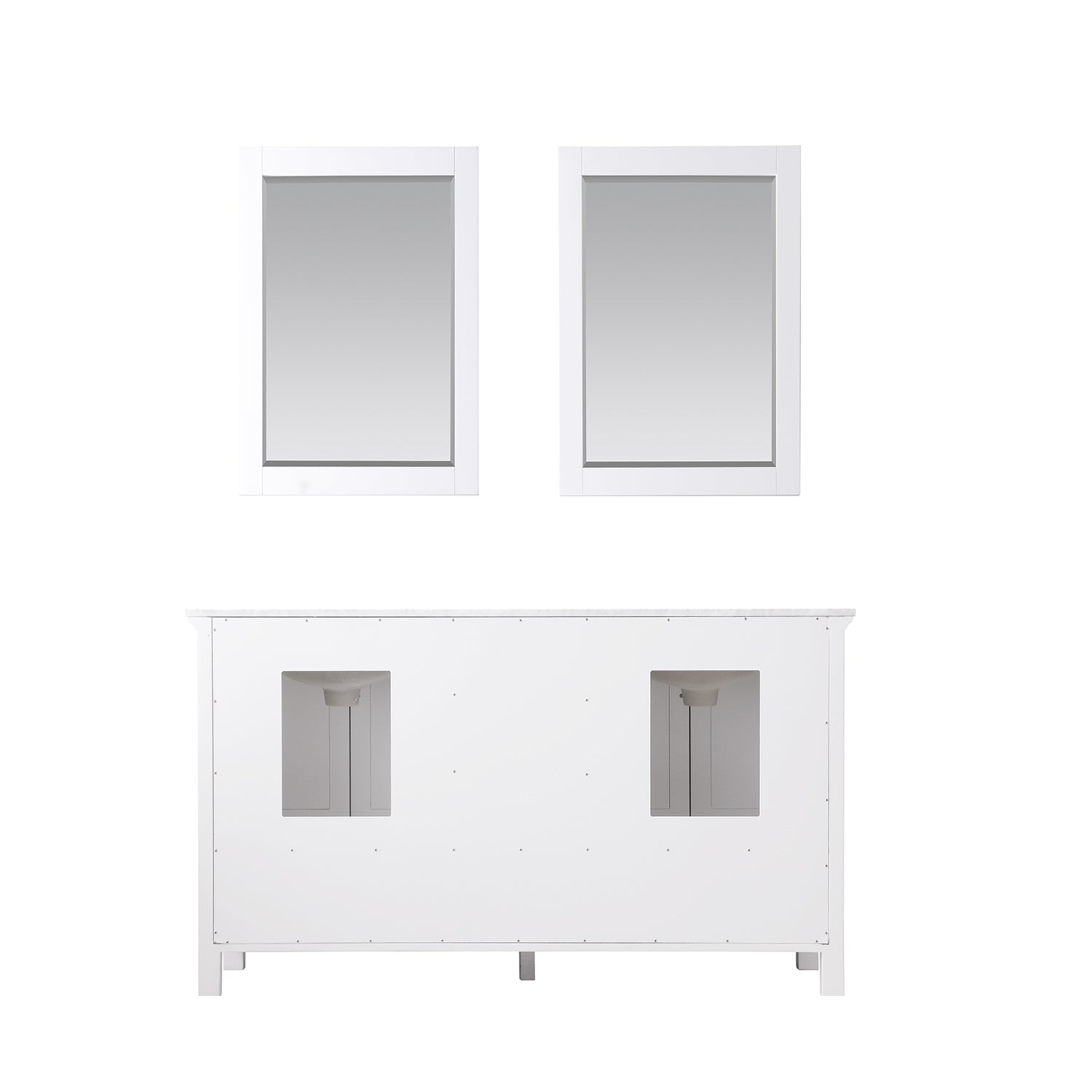 Isla 60" Double Bathroom Vanity Set with Carrara White Marble Countertop