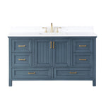 Load image into Gallery viewer, Isla 60&quot; Single Bathroom Vanity Set with White Composite Aosta Marble Countertop
