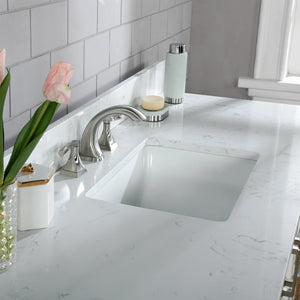 Isla 60" Single Bathroom Vanity Set with White Composite Aosta Marble Countertop